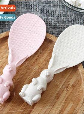 Standing rice spoon kchen wheat straw tableware cute bunny r