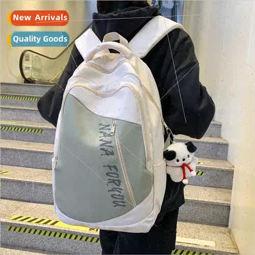 cute shoulder bag new splicing students schoolbag female lar