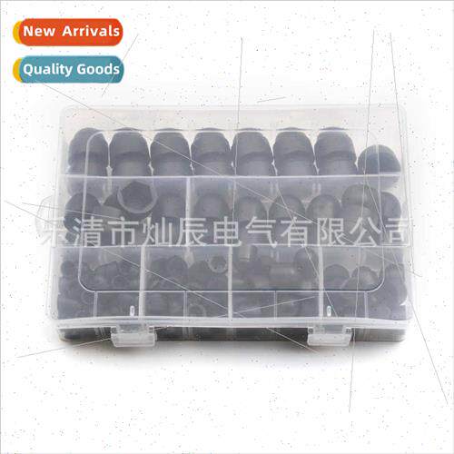 145pcs Rebar Protection Cap Black Rubber Hex Nut Cap Boxed M