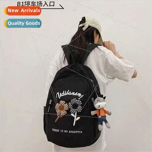 Schoolbag new flowers shoulder bag female ins Korea leisure