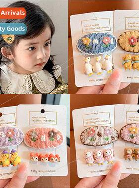 Girls flower hair clips headdress cute children broken hair