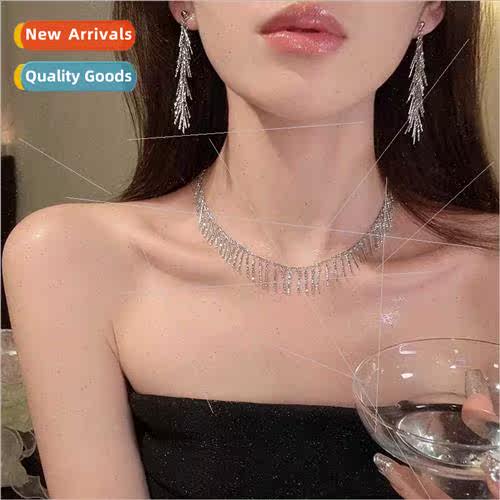 Super flash tassel necklace female niche necklace delicate f