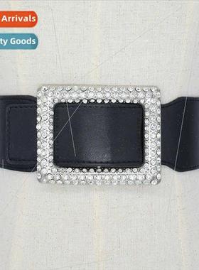 Stchy wide belt women decorative dresses versatile elastic w