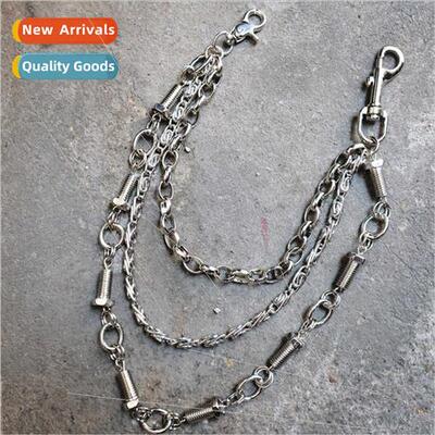 Creative Personalized Screw Chain Ring Metal Trouser Chain E