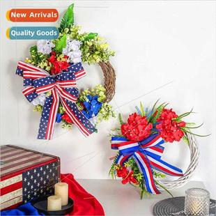 Rattan July Bow 4th Day 40CM Independence Wreath