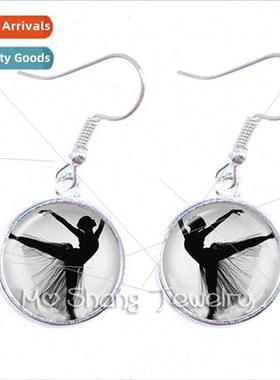 Ballerina Dangle Earrings Ballet Dancer Artistic Photo Acces