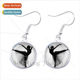 Ballerina Dangle Earrings Ballet Dancer Artistic Photo Acces