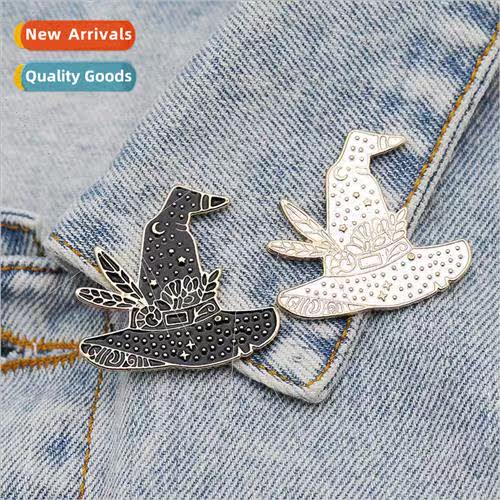 Halloween new brooch retro punk magic hat alloy badge studen