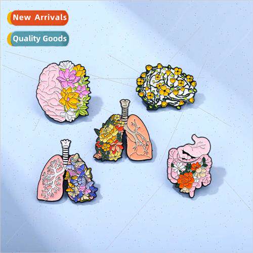 New pink brain shape alloy brooch beautifully designed heart