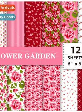 12pcs/pack Pink Flower DIY Album Scrapbooking Handbook Backg