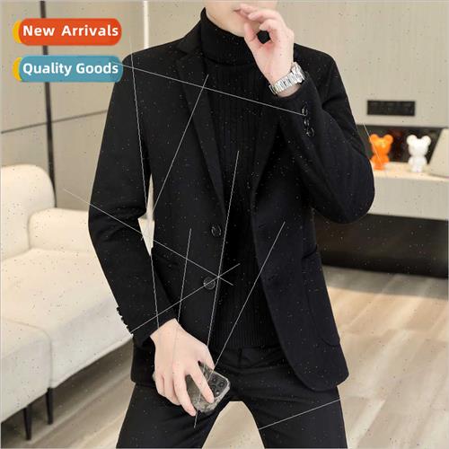 2023 new casual su men Korean  Slim padded thickened tweed s