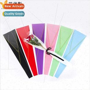 ngle Stem Bag Golden Packaging Roses Flower Bands Triangle