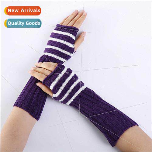 Handle new autumn winter thin striped colorful fashion warm