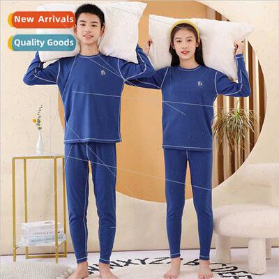 Teenagers plain warm fleece underwear set middle large boys