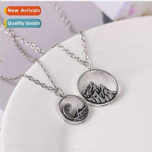 sea oath couple necklace pieces female two Europe pendant