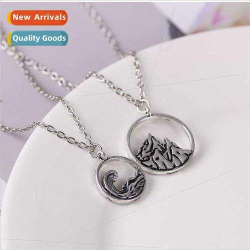 Europe necklace female sea oath pendant two pieces couple  a