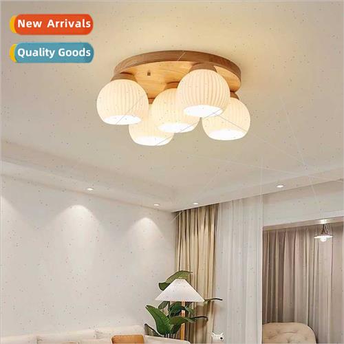 Scandinavian log bedroom room study lamp Japanese tatami lam