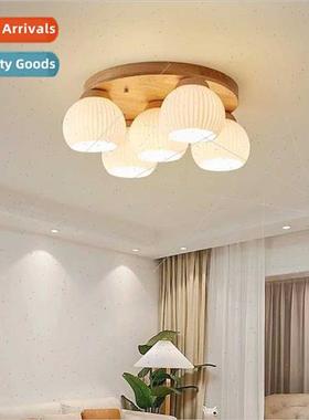 Scandinavian log bedroom room study lamp Japanese tatami lam