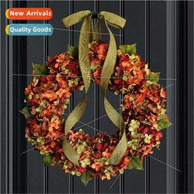 Thanksgiving Autumn Door Hanging Hydrangea Wreath Door Hangi