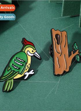 2023 New Cartoon Woodpecker Squirrel Monkey Pin Alloy Lacque