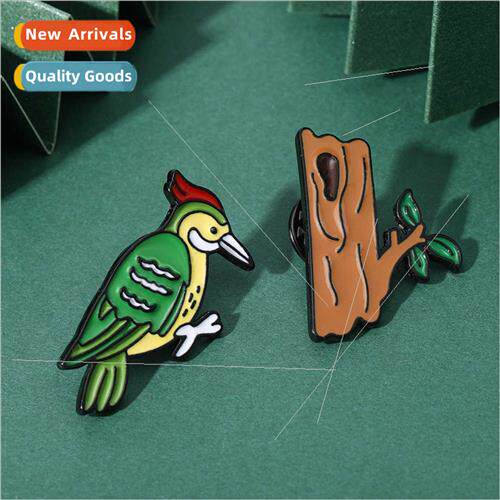 2023 New Cartoon Woodpecker Squirrel Monkey Pin Alloy Lacque