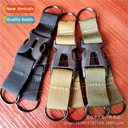 Nylon Webbing Lanyard CarabinerOutdoor 3-Ring KeychainMultif