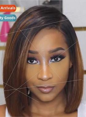 Bobble head wig Europe wig female short oblique bangs gradie