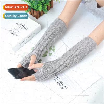 Winter Warm Sleeve Cover Ladies Long Woolen Gloves Missing F