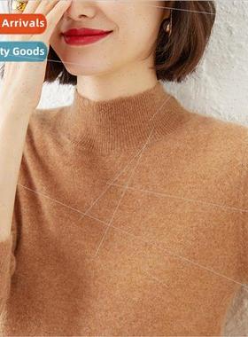 plus size 2XL knitwear women sweater毛衣女半高领打底衫针织衫