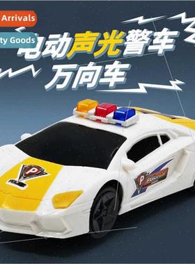 Ground stall Universal lighted music police car Electric pol