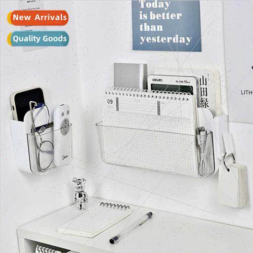 Multifunctional wall-mounted remote control organizer transp