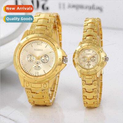 2 pairs watches Fake three eyes 4 digal steel band men women