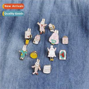 Rabb Family Student Cartoon Badge Brooch Cute Set New Animal