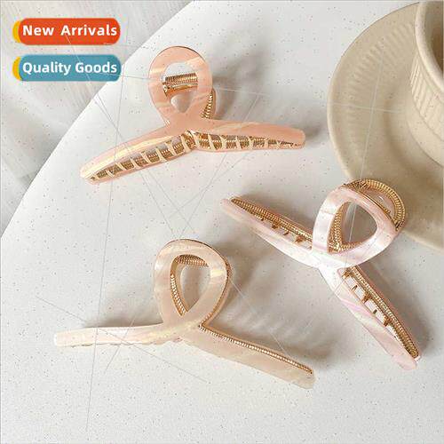 Korea new acetic acid shark clip large metal grab clip back