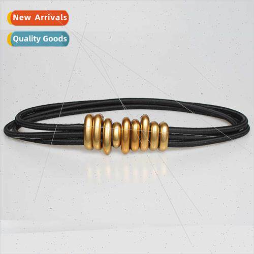 and ndy Artistic beauty Metal ring buckle Pleated 3-heel com