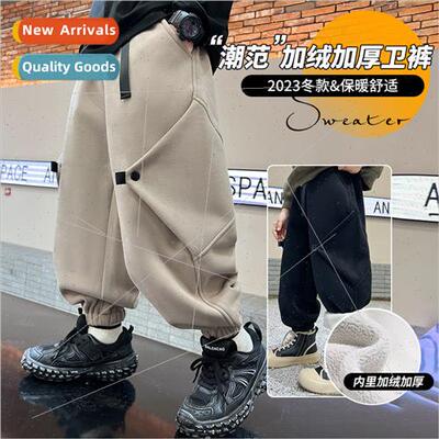 Boys padded pants fall and winter  casual pants all-in-one f