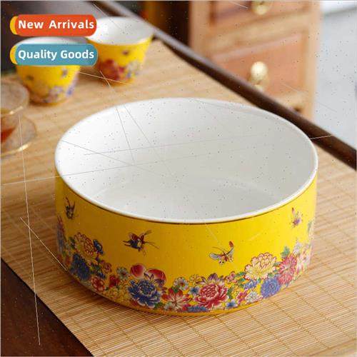 Enameled ceramic tea washer washer bowl basin plant Chinese