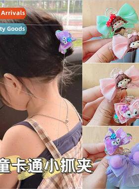 Children small cartoon grab clip girls bow hair card Korean