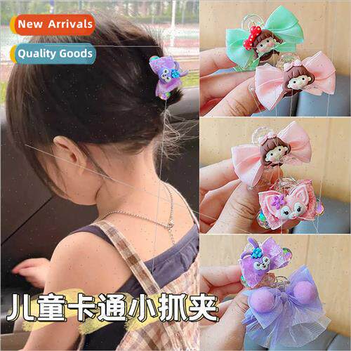 Children small cartoon grab clip girls bow hair card Korean