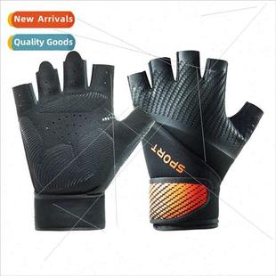 New fness gloves open finger half-finger long wrist guard pa