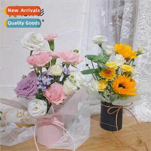 Miniature small round bucket flower arrangement small gift b