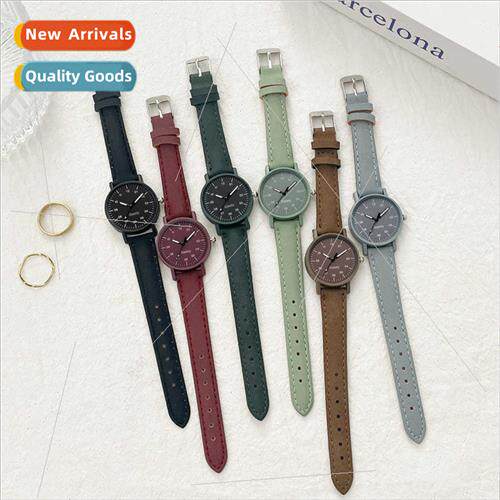 New students Korean fashion simple couple watches PU belt gi