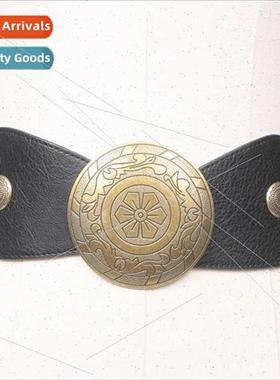 Punk Vintage Stchy Elastic Waistband Coat Medieval Round Pla