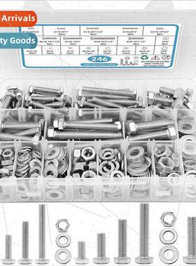 246pcs US 304 hexagon socket head cap screws bolts wh nuts f