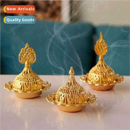 Middle East Arab metal iron small gold tower incense burner