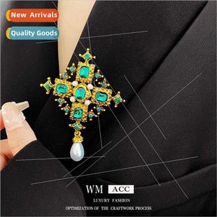 brooch diamonds Green corsage pearl Europe jewelr diamond