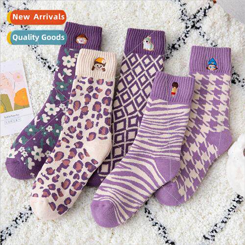 Autumn winter new socks female cotton mid-calf socks thicken