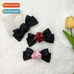 temperament rose bow Small female elegant hairpin perfume