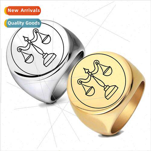 Stainless Steel Glossy Laser Scale Ring Round 22MM Tanium St