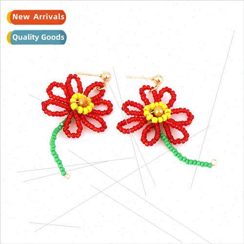 Korean  lovely bohemian handmade beaded rice beads flower ea